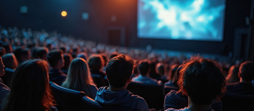 Crowd of People Watching a Movie